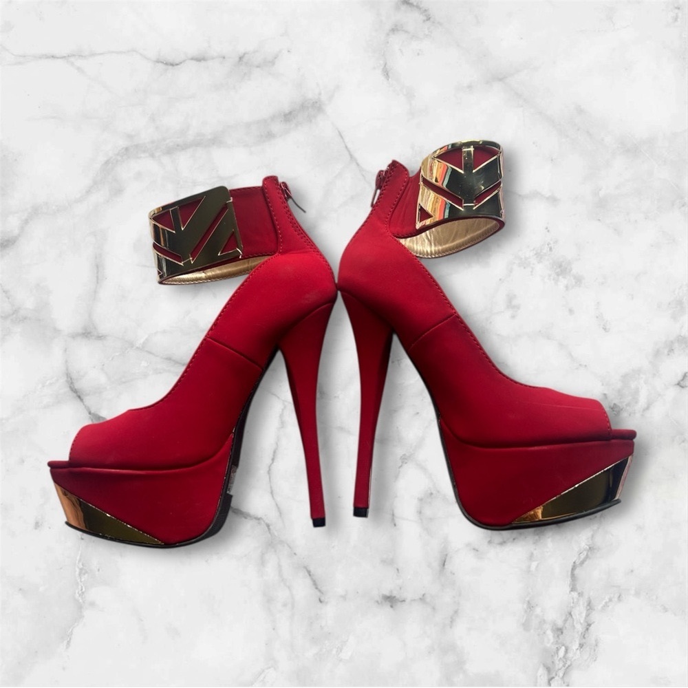 Elegant Red Platform Heels
